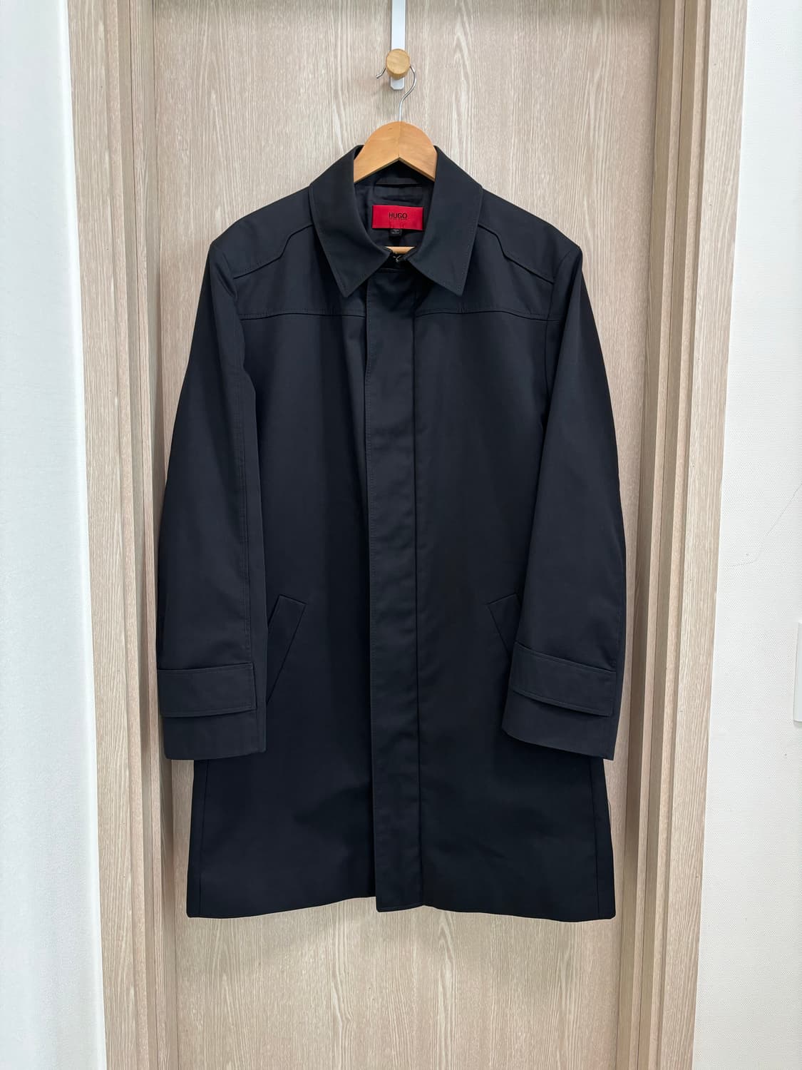 휴고보스 집업 트렌치코트50/여유100/블랙 상품이미지1