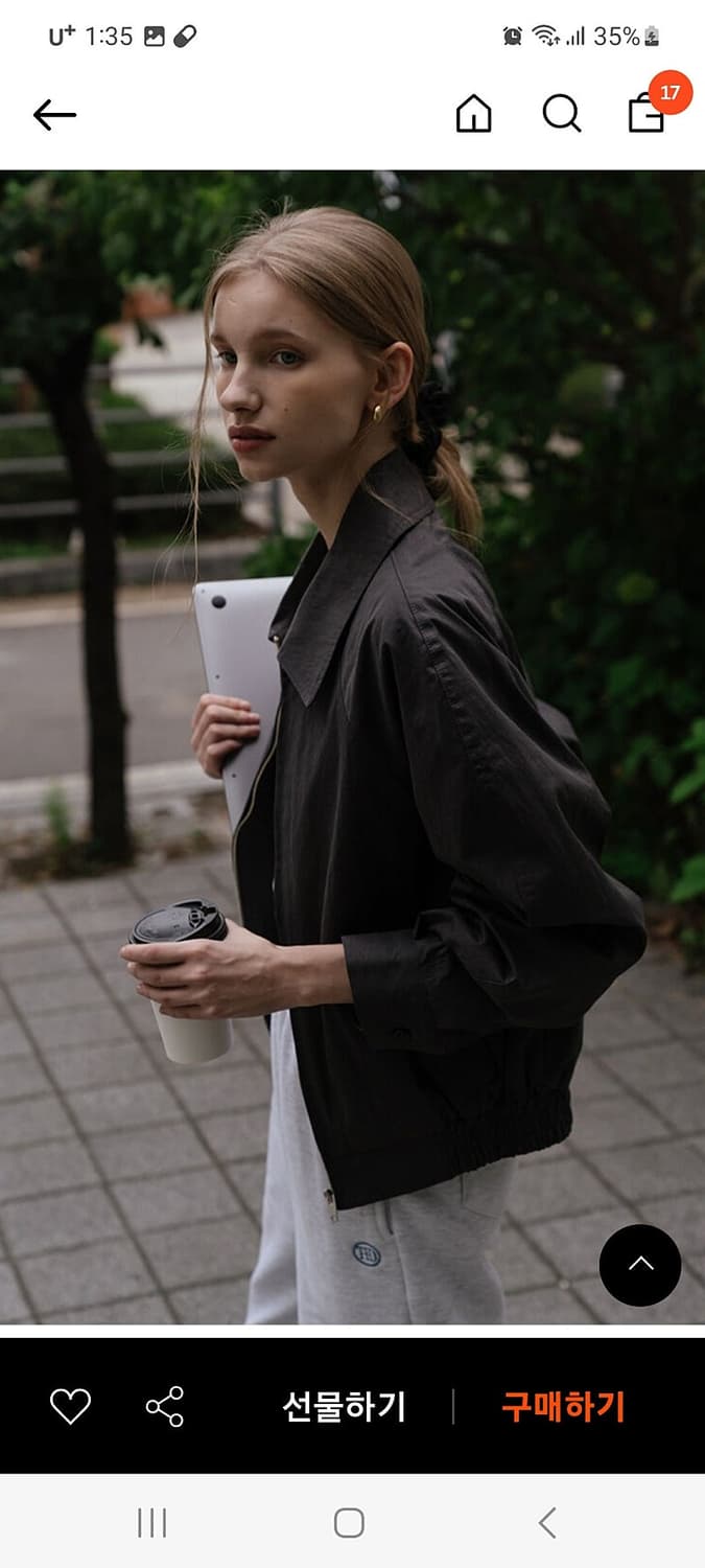 틸아이다이 Jeddy 봄버 자켓 차콜 상품이미지2