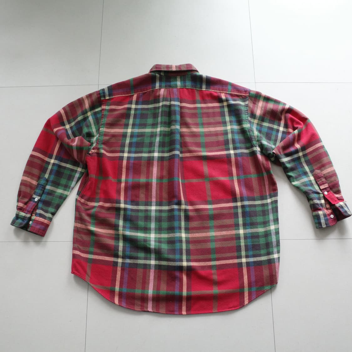 90s 폴로 랄프로렌 블레어 체크 해비 코튼 플라넬 XXL 상품이미지7