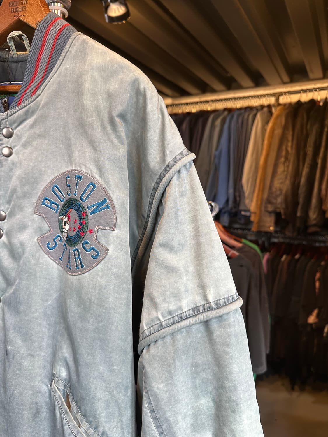 보스턴 스타 자수 나일론 바시티 붐버 자켓 상품이미지6