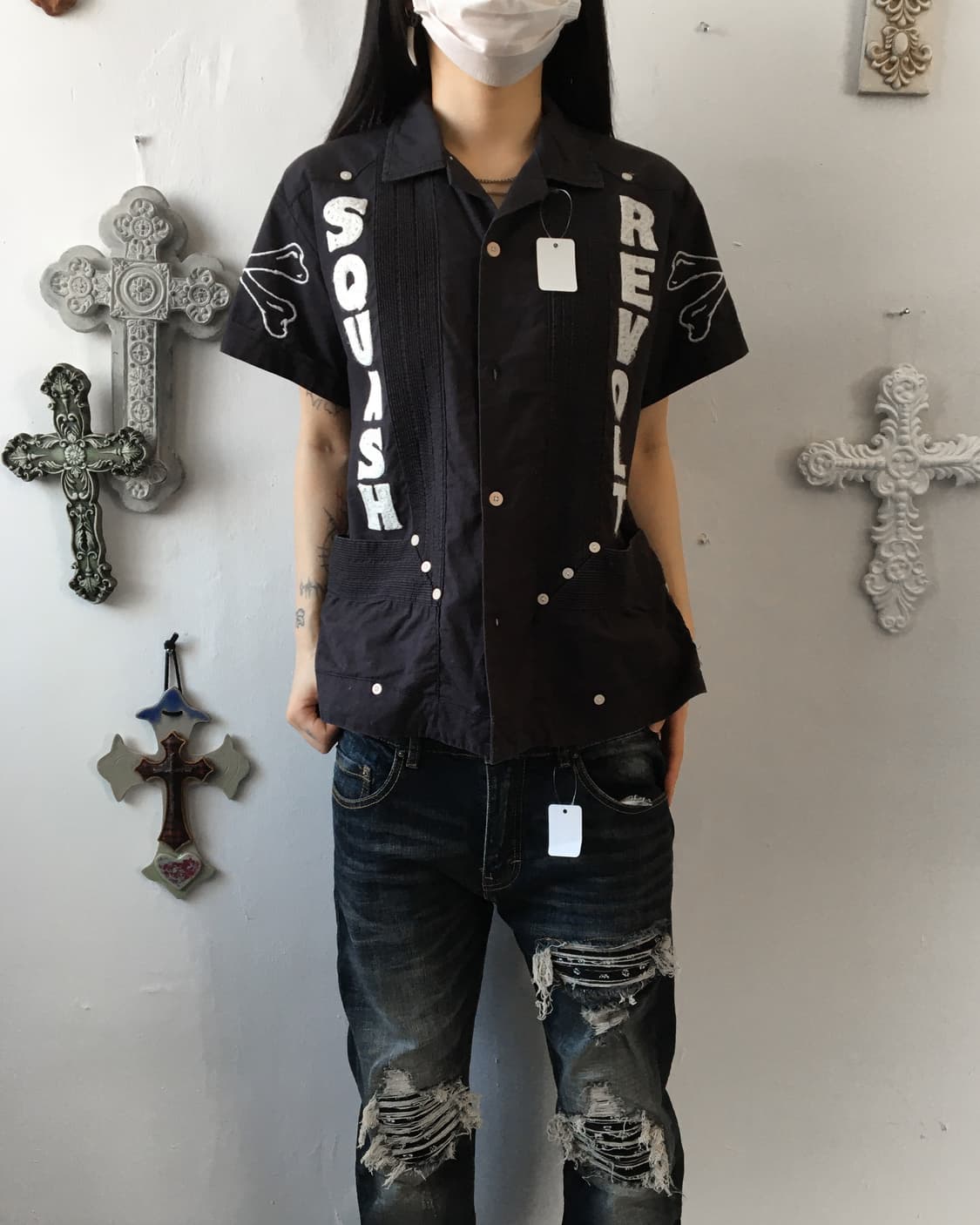 Patch point shirt 상품이미지1