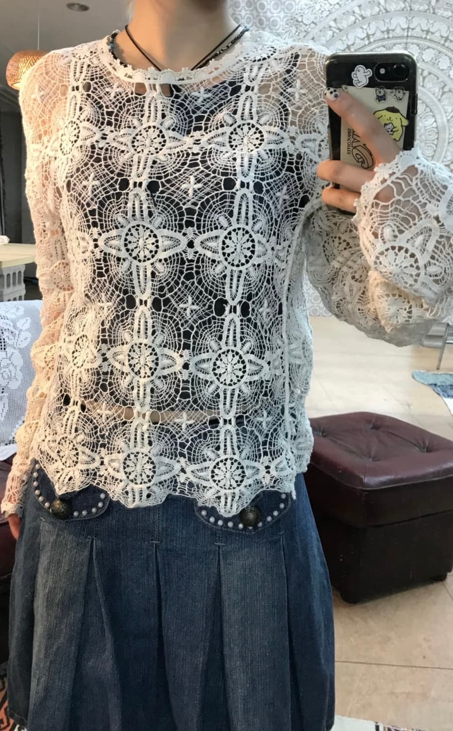 시스루 레이어드 티 상품이미지1