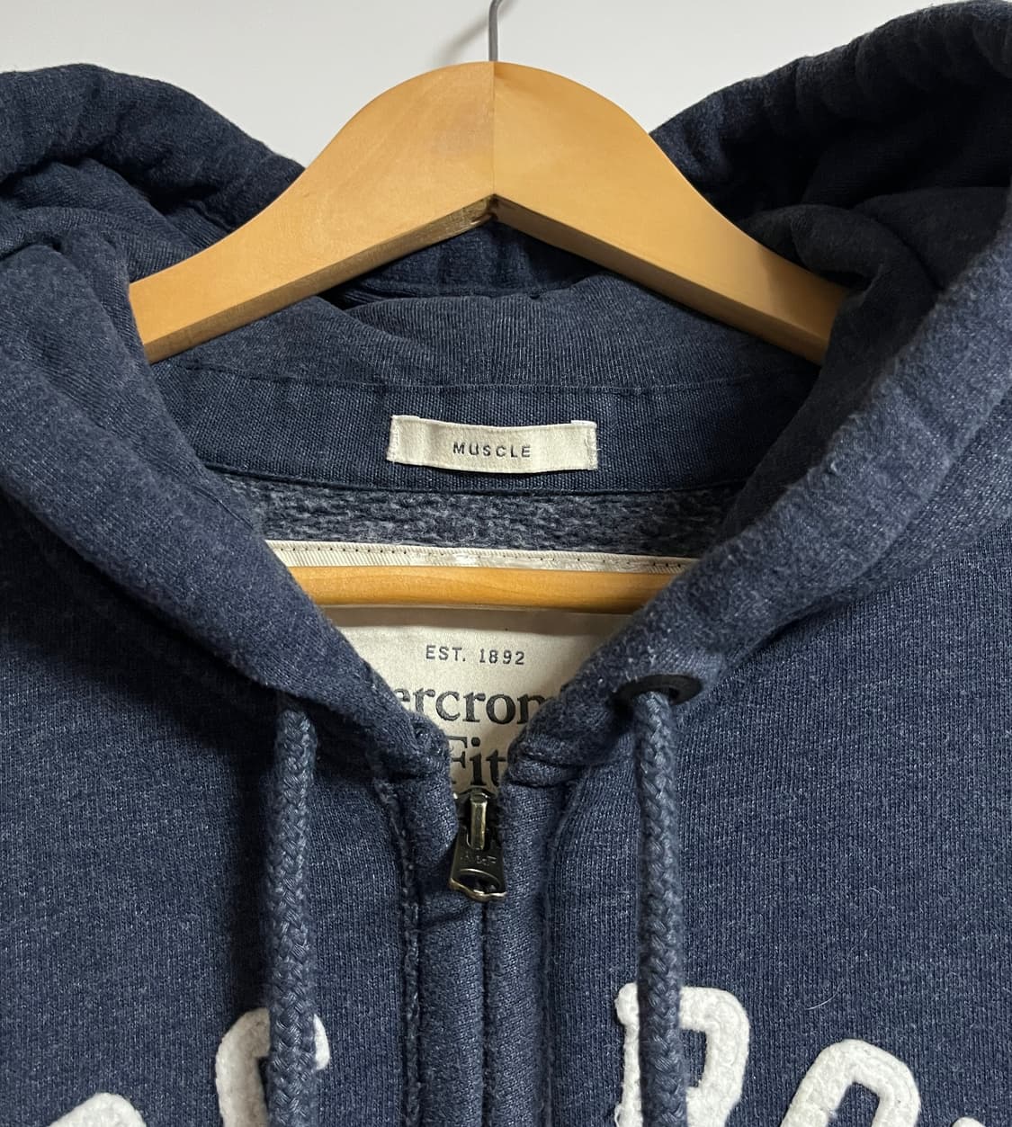 아베크롬비 머슬핏 네이비 후드집업 후드티 S 상품이미지5