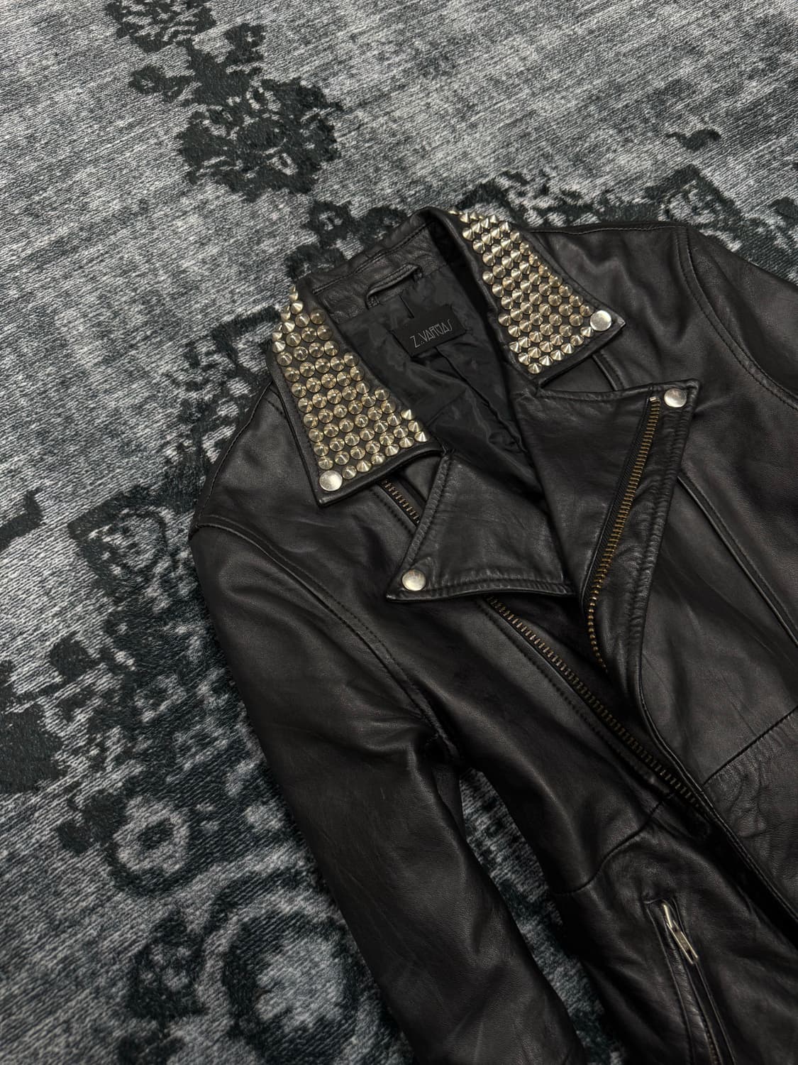 Zac vargas stud leather rider jacket 상품이미지2