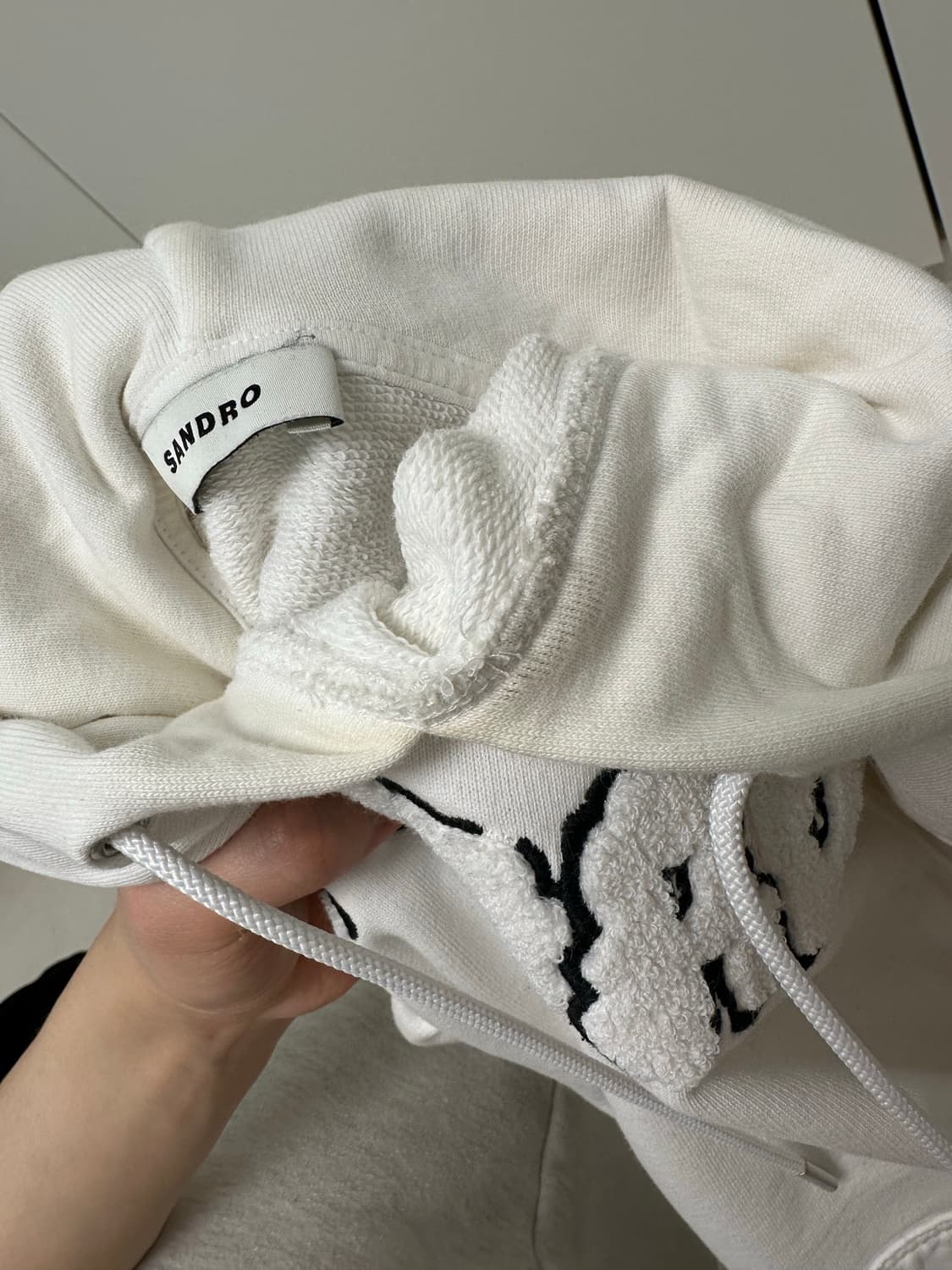 Sandro 산드로 흰색 로고 후드티 M 상품이미지6