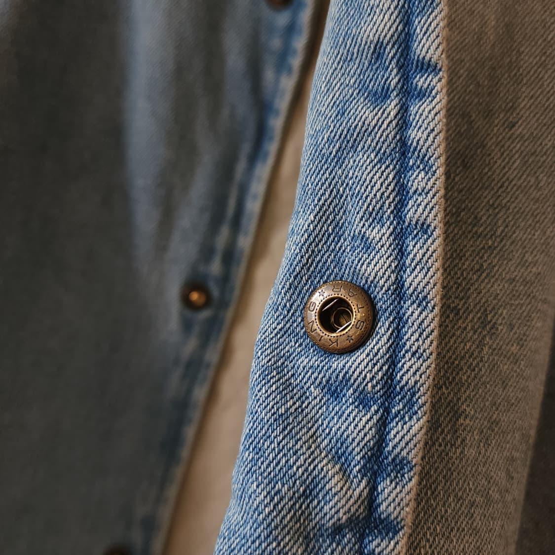 90s 빈티지 데님 바시티 자켓 아메리칸 체크 패치워크 빅사이즈 데님 L 상품이미지8