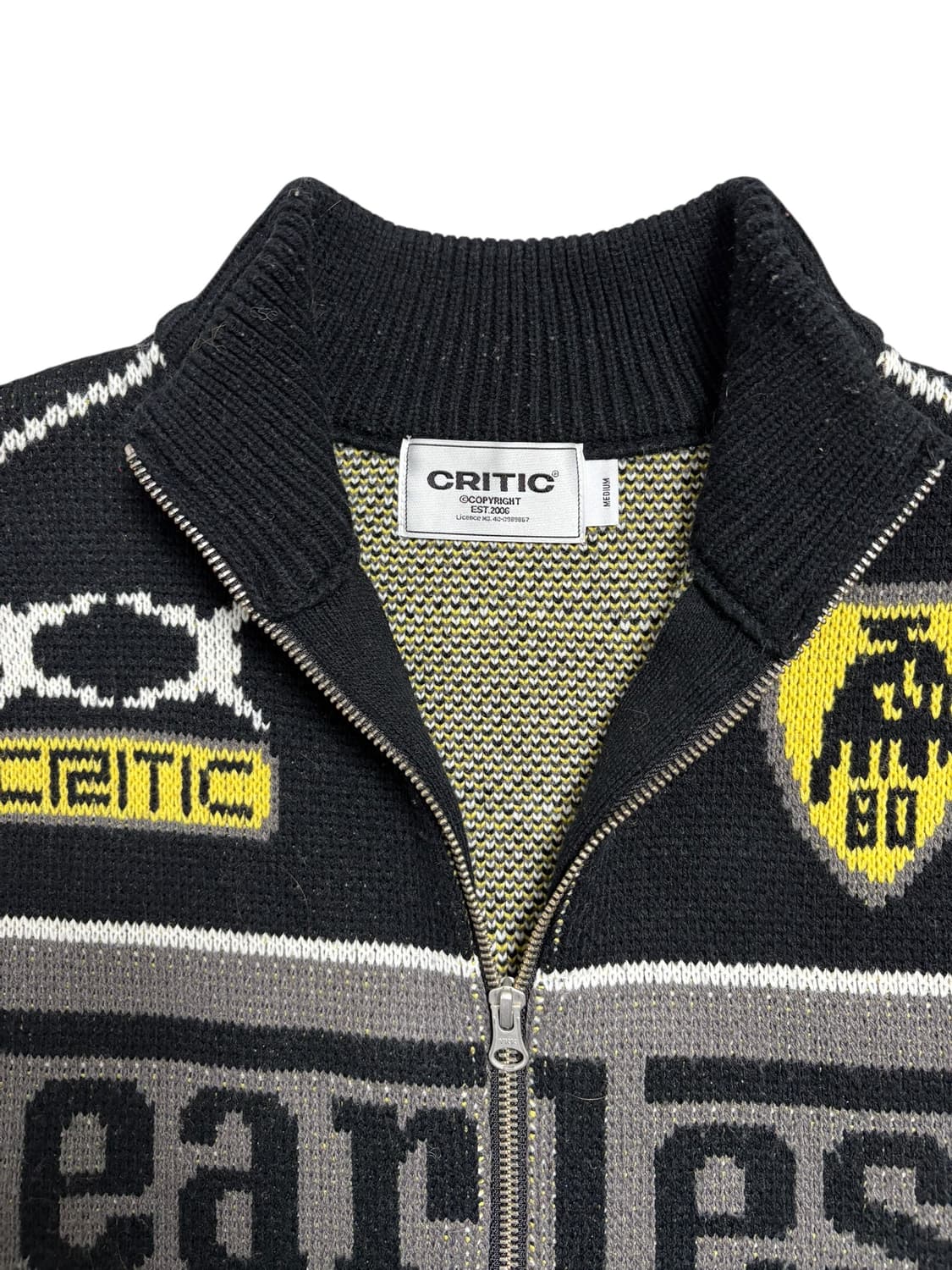 크리틱 피어리스 레이싱 집업 니트 블랙 상품이미지7