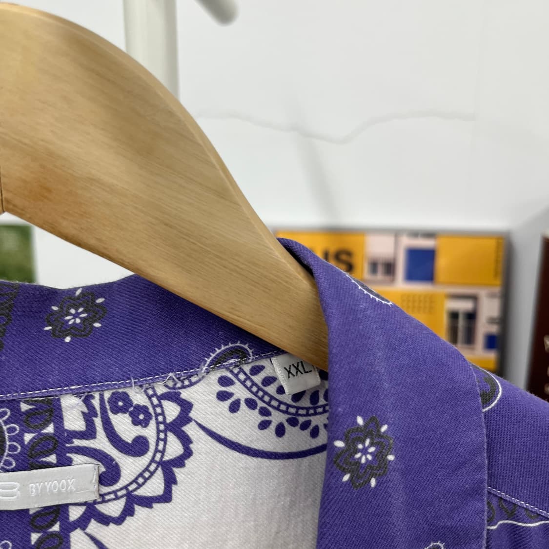 8by yoox 비스코스/코튼 페이즐리 반팔 셔츠 XXL 상품이미지4