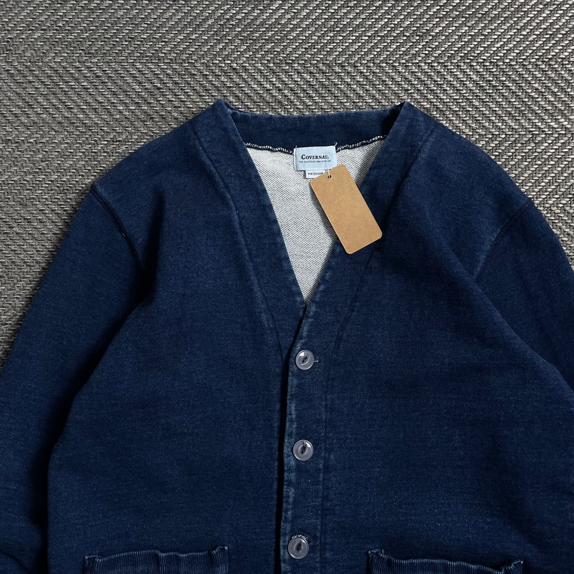 커버낫 인디고 스웨트 가먼트 코튼 가디건o 4702 상품이미지4