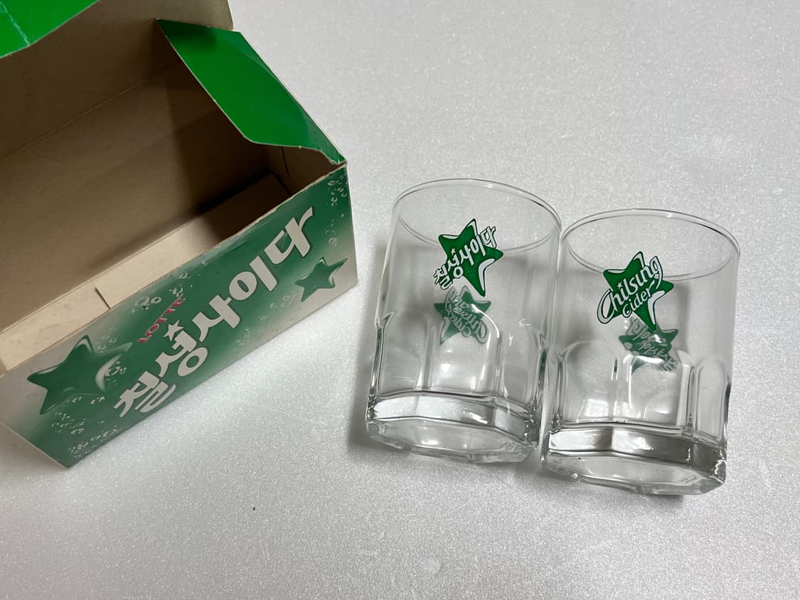 롯데칠성 빈티지 유리컵 새상품 상품이미지1