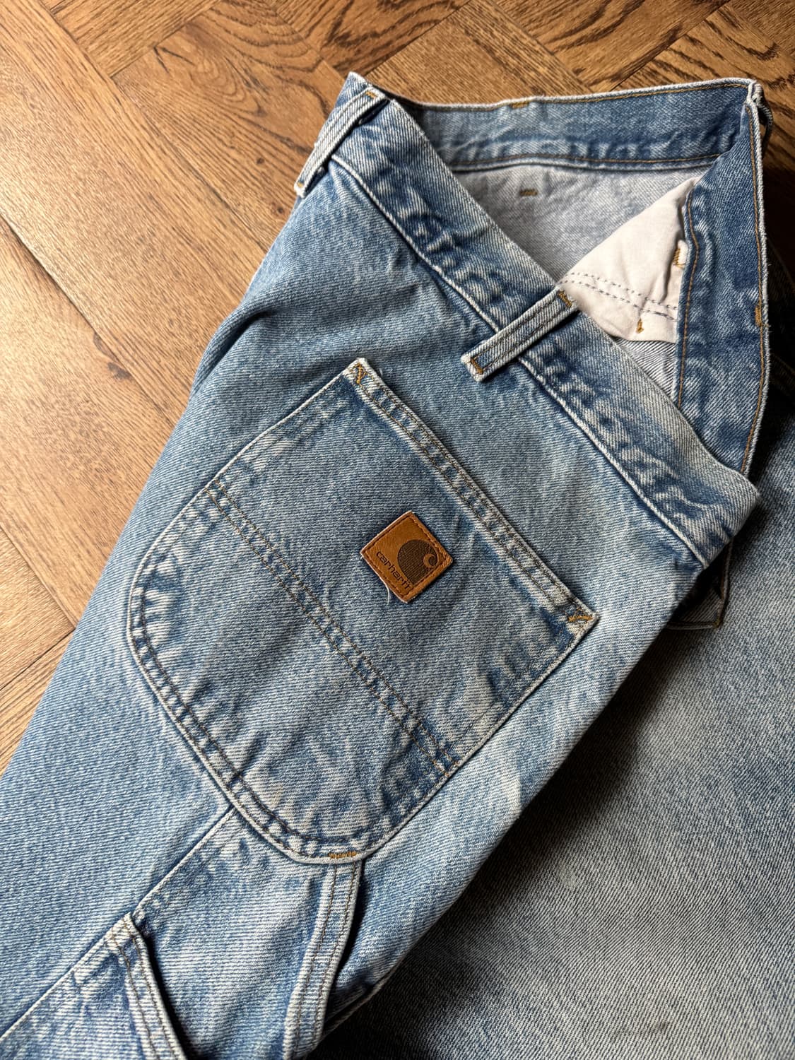 [42]칼하트 USA 빈티지 페이딩 싱글니 워크 데님 팬츠 상품이미지6