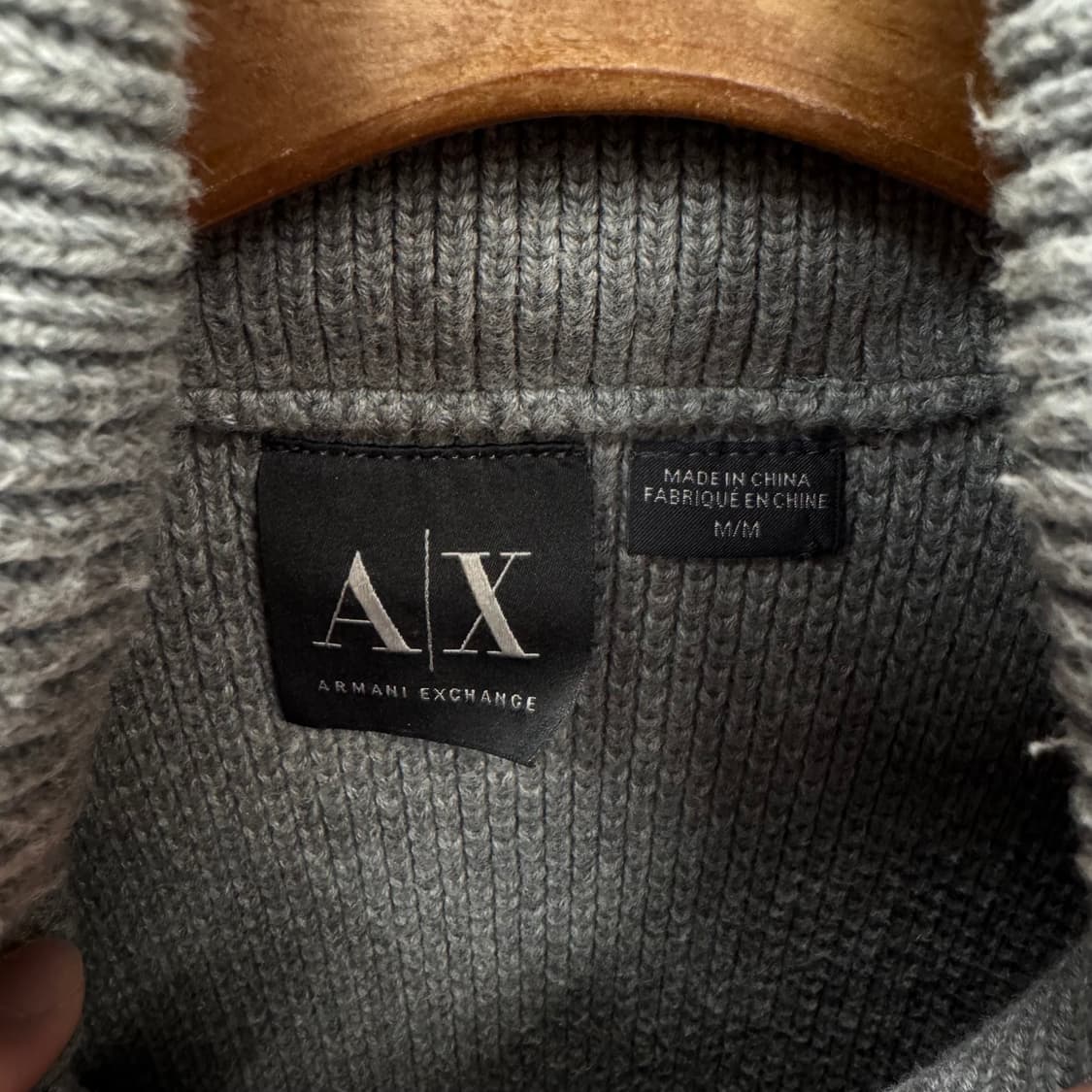 아르마니 익스체인지 숄 칼라 혼방 니트 자켓 그레이 상품이미지7