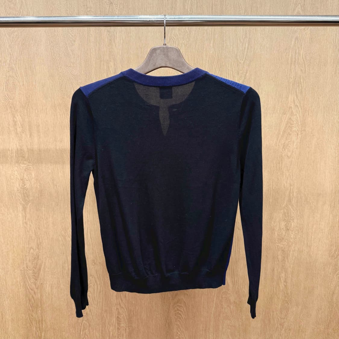 폴스미스 긴팔 니트 가디건 컬러 블록 믹스 패치워크 네이비 배색 상품이미지3