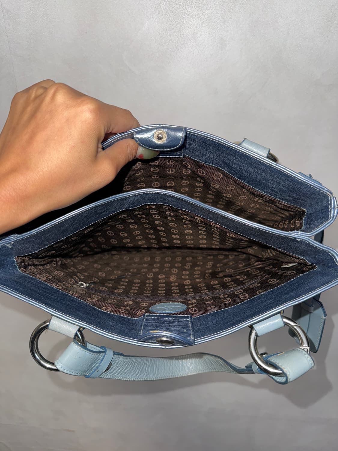 Metal blue python shoulder bag 상품이미지5