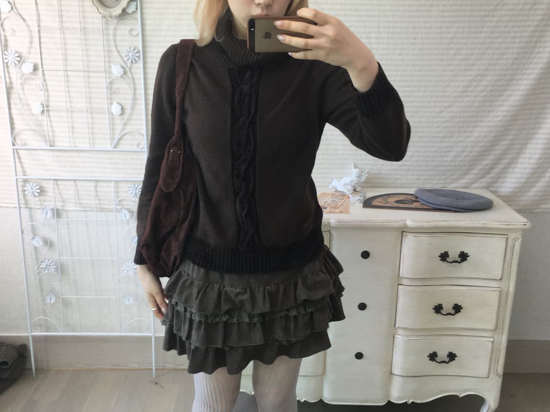 jpn vintage brown twist pullover knit 상품이미지2