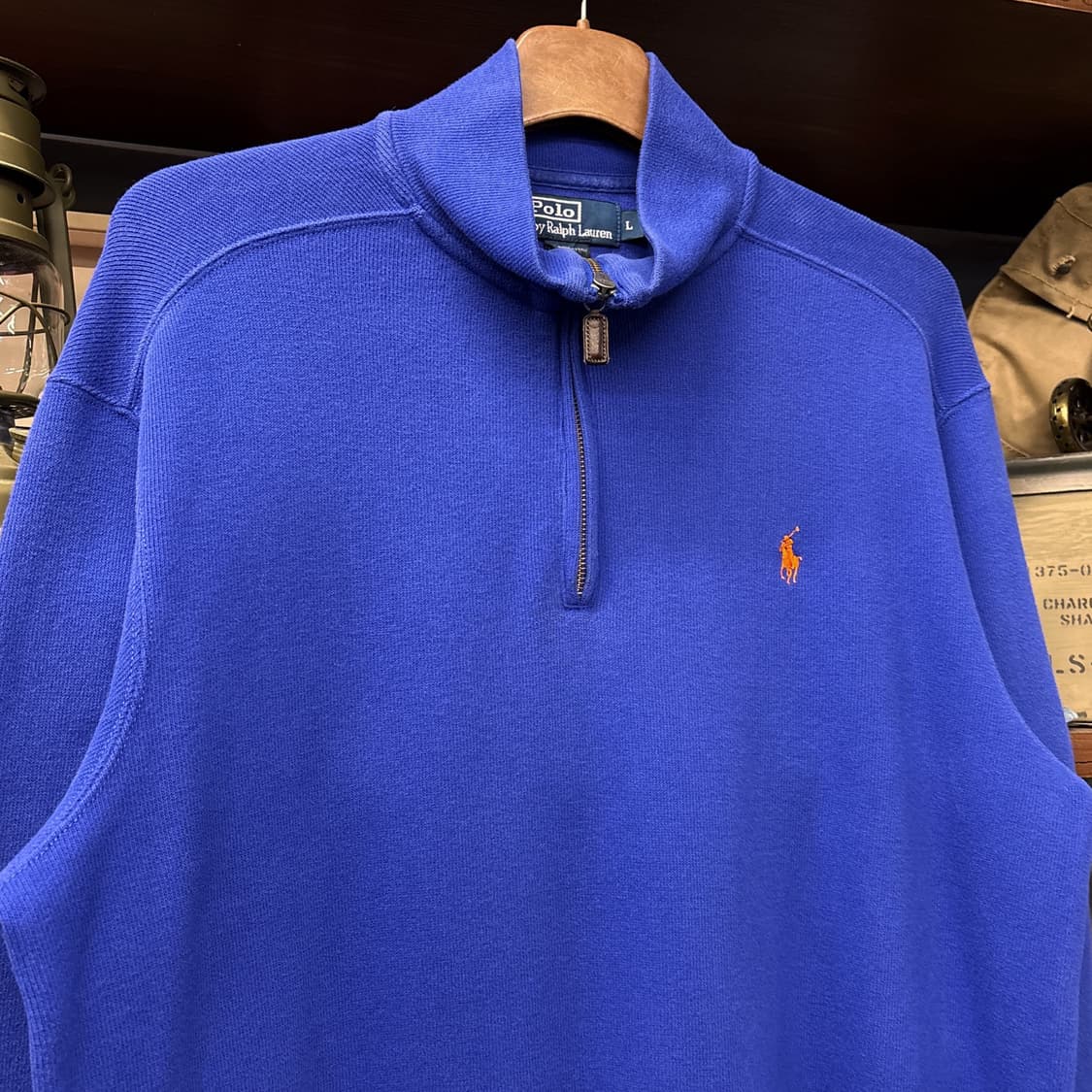 90s 폴로 랄프로렌 피마코튼 하프집업 니트 코발트블루 N922 상품이미지3