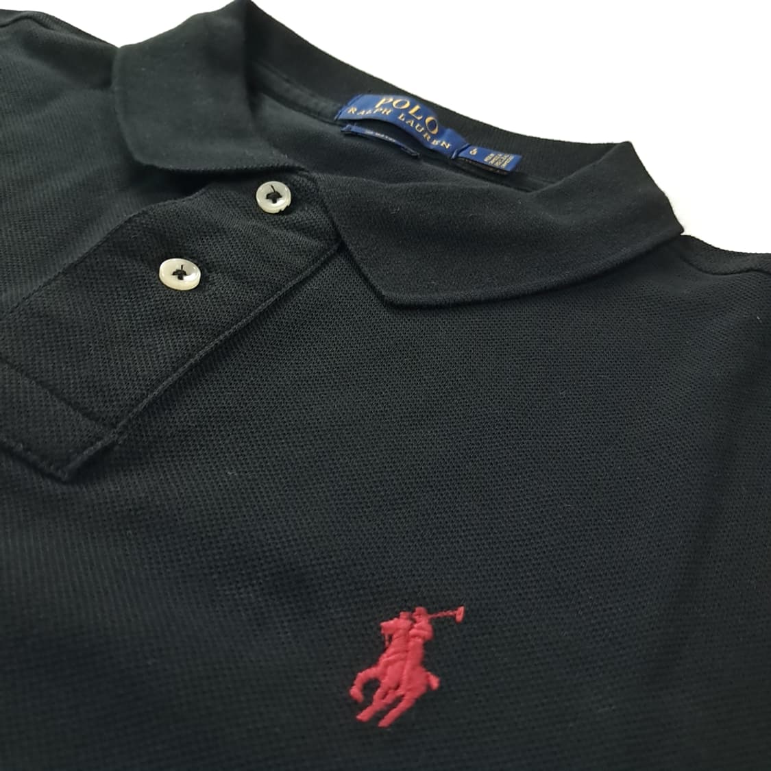 CK381 L 폴로 슬림핏 레드포니 블랙 칼라 반팔 티셔츠 상품이미지4