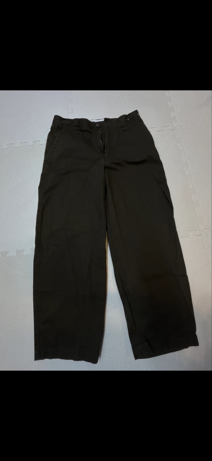 새상품/유니클로 와이드핏치노팬츠 카키 상품이미지1