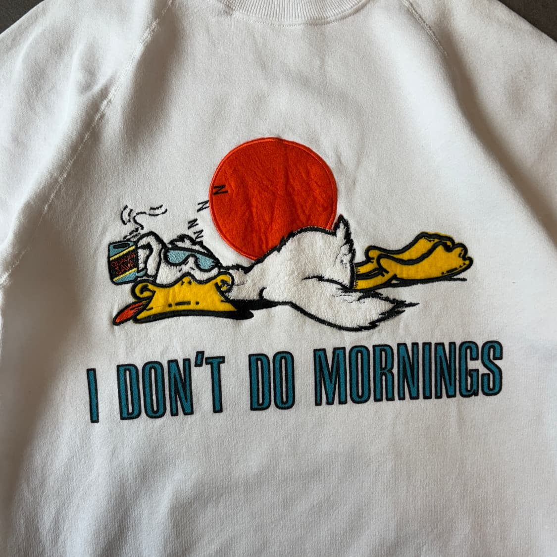 90s 90년대 미국 생산 빈티지 화이트 스웻셔츠 상품이미지5