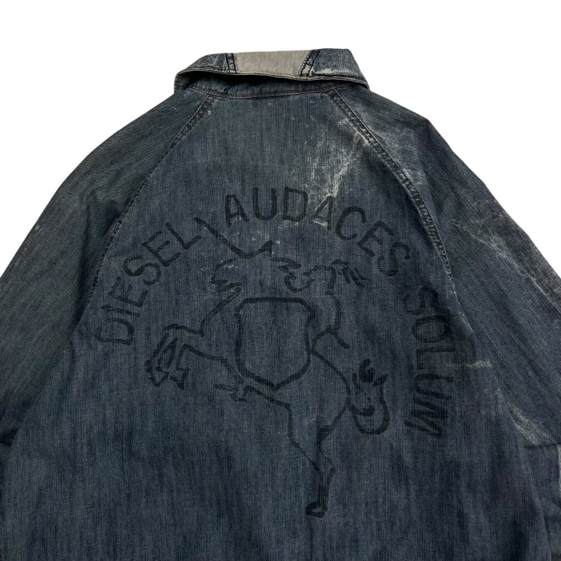 2000s 빈티지 디젤 워싱 데님 블루종 자켓 L 상품이미지7