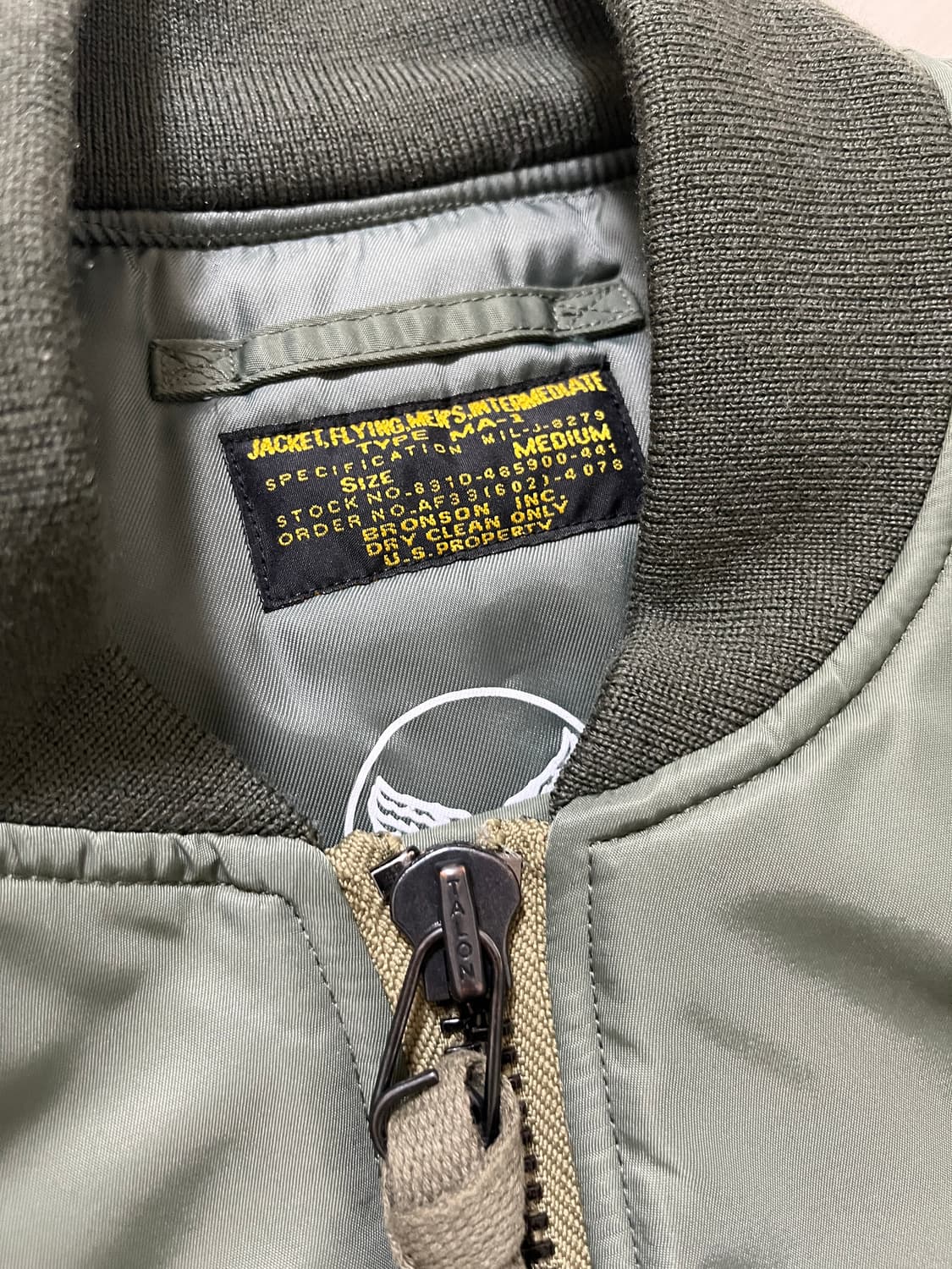 브론슨 ma-1 중국판 M사이즈 상품이미지2