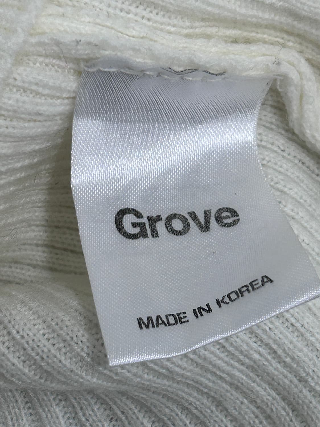 [F] 그로브 아이보리 세미크롭 긴팔 니트 티셔츠 여성 프리사이즈 상품이미지5