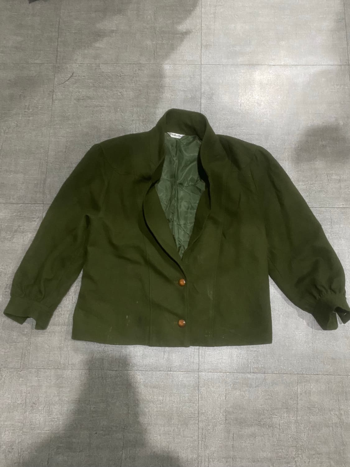 일본빈티지 Veefool 하구미모리걸 아메카지너드남 아방핏 혼방자켓 카키 상품이미지1