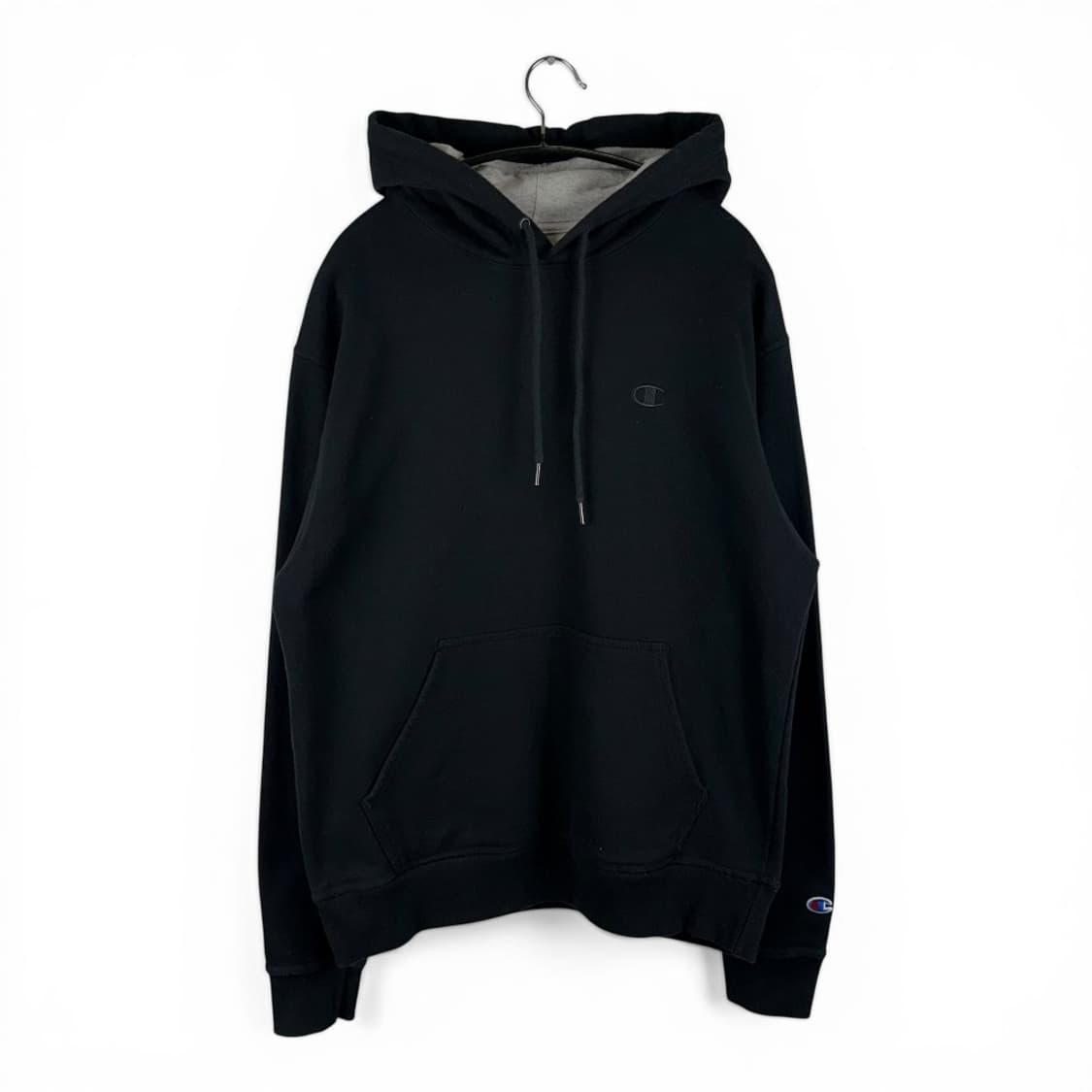M) 챔피온 어센틱 패치로고 후드 티 블랙 상품이미지1
