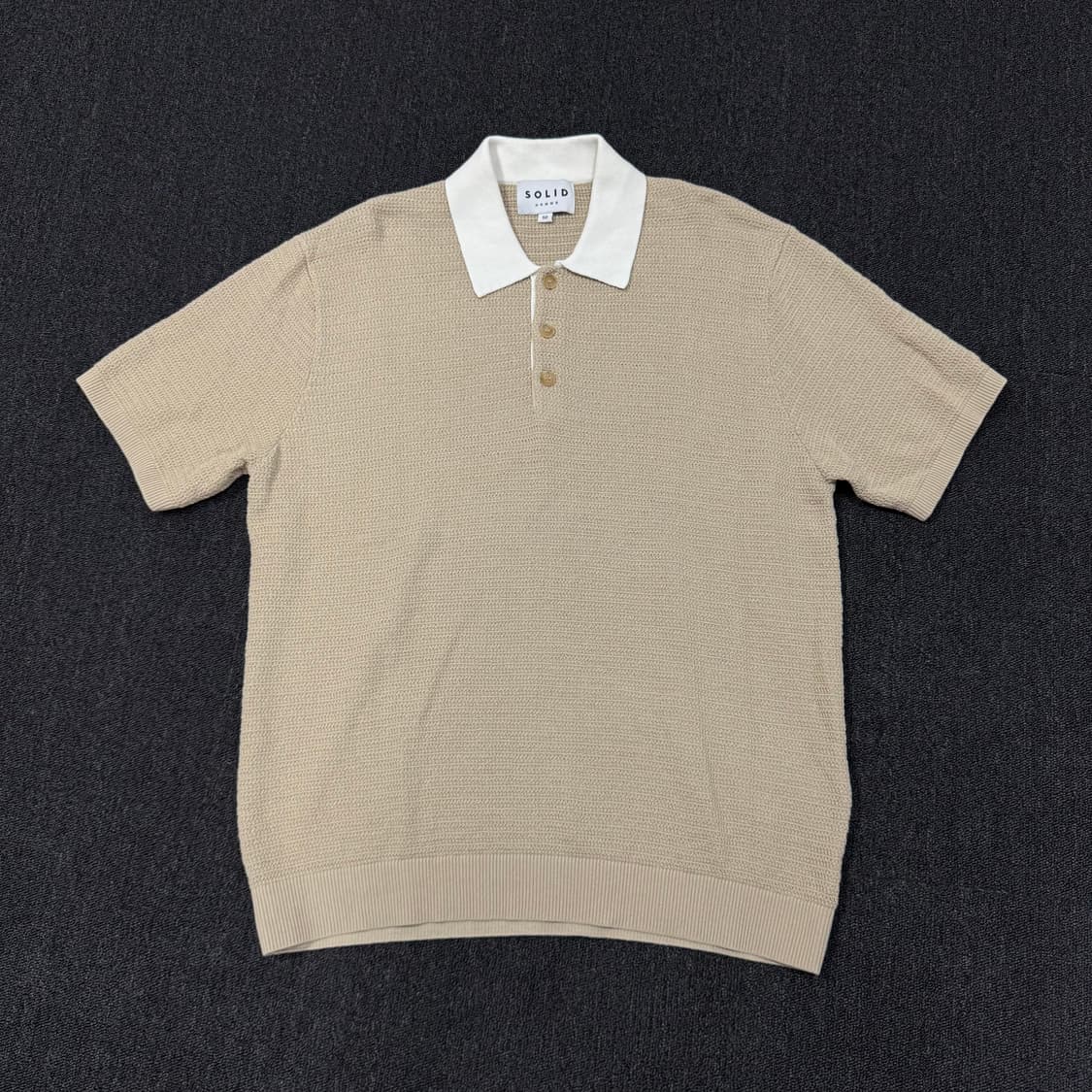 솔리드옴므 니트 카라 반팔티 상품이미지1