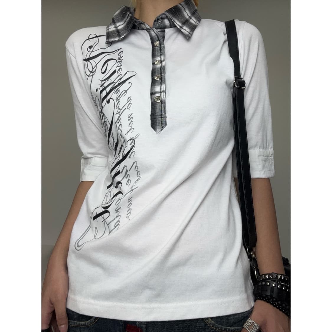 빈티지 락시크 펑크 y2k 화이트 반팔 상품이미지1