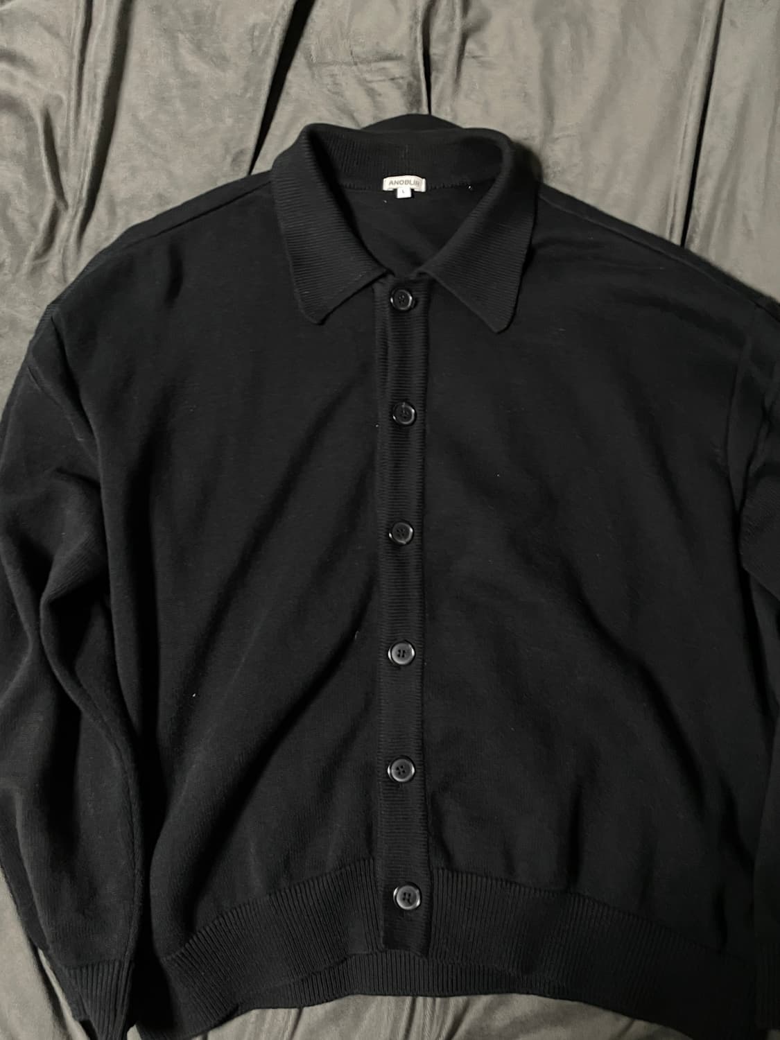 아노블리어 블랙 크롭 카라 가디건 L 상품이미지1