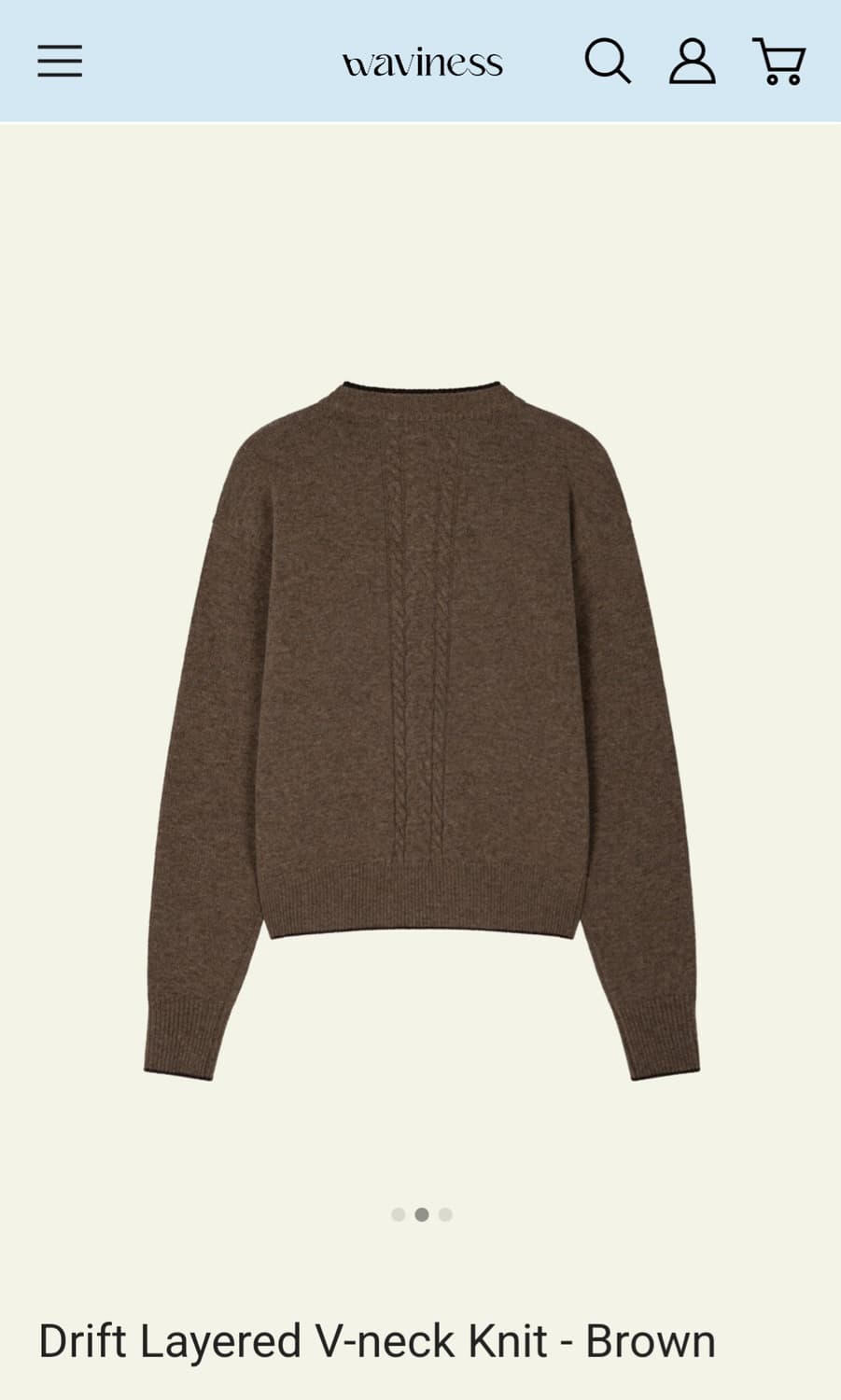 웨이비니스 드리프트 레이어드 브이넥 니트 브라운 1사이즈 상품이미지2