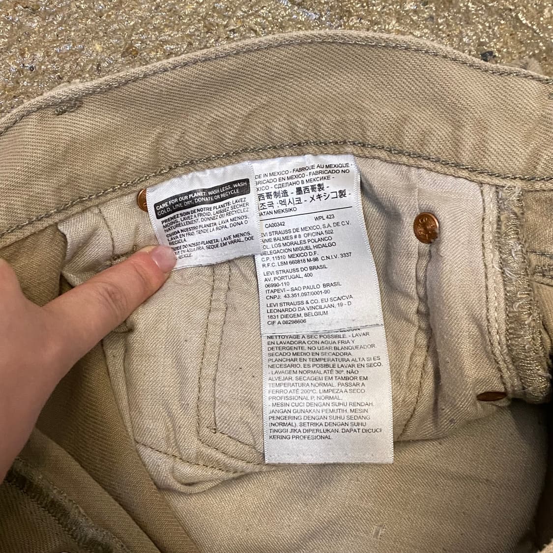 빈티지 리바이스501 베이지진 청바지 상품이미지3