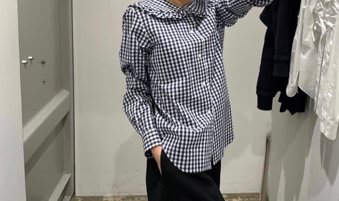 꼼데가르송 체크 빅 카라 셔츠 상품이미지1