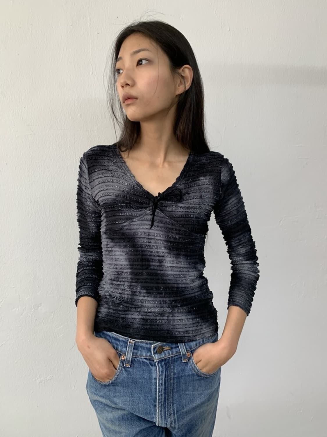 Tie-dyed frill long sleeve 상품이미지2