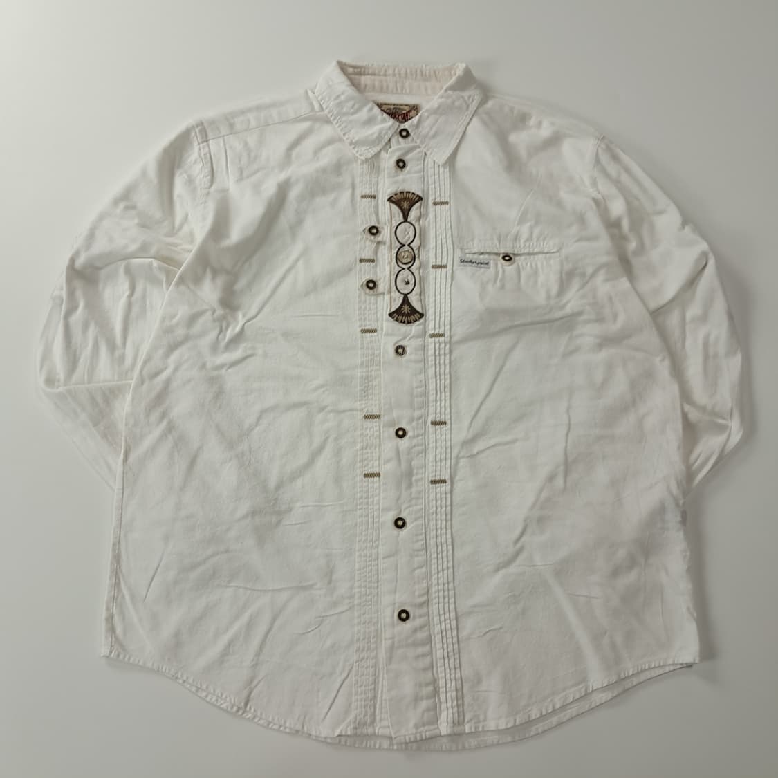 CK987 2XL 스토커포인트 90s 독일판 바바리안 롤업버튼 셔츠 남 상품이미지1
