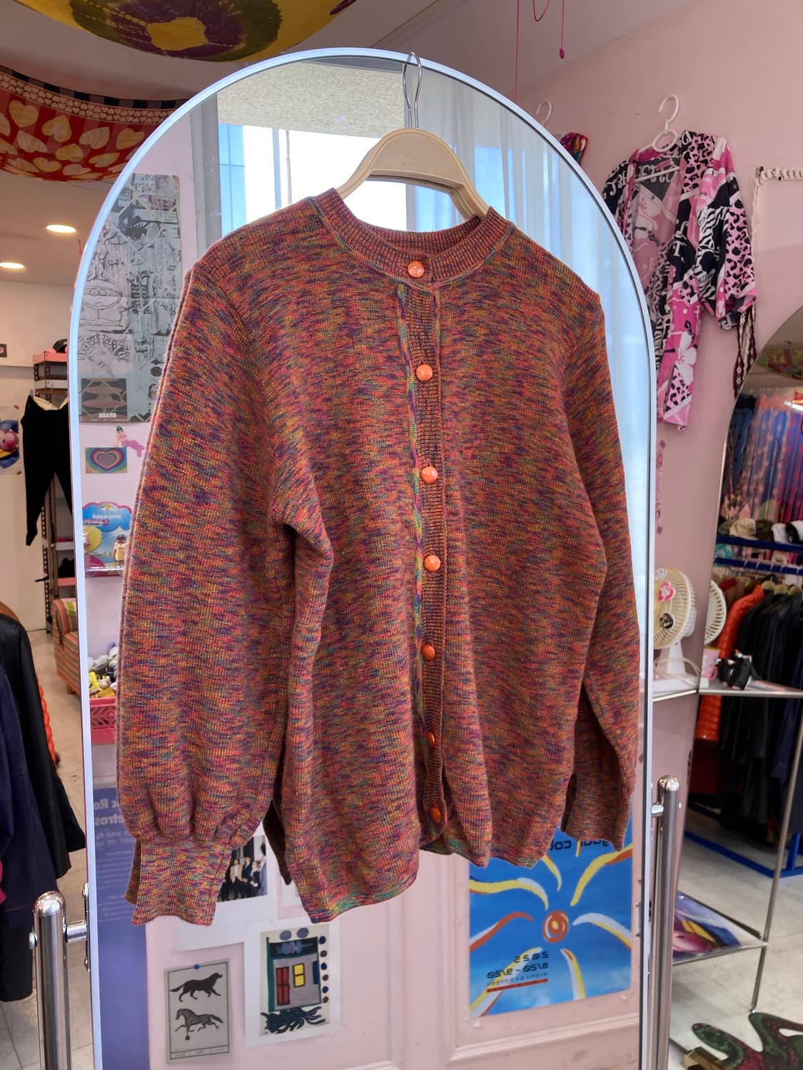 빈티지 레인보우 버튼 가디건 상품이미지1