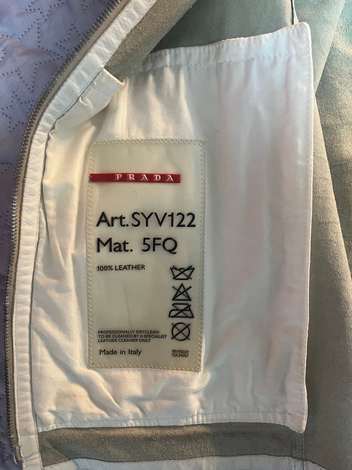 프라다 화이트 레더자켓 상품이미지6