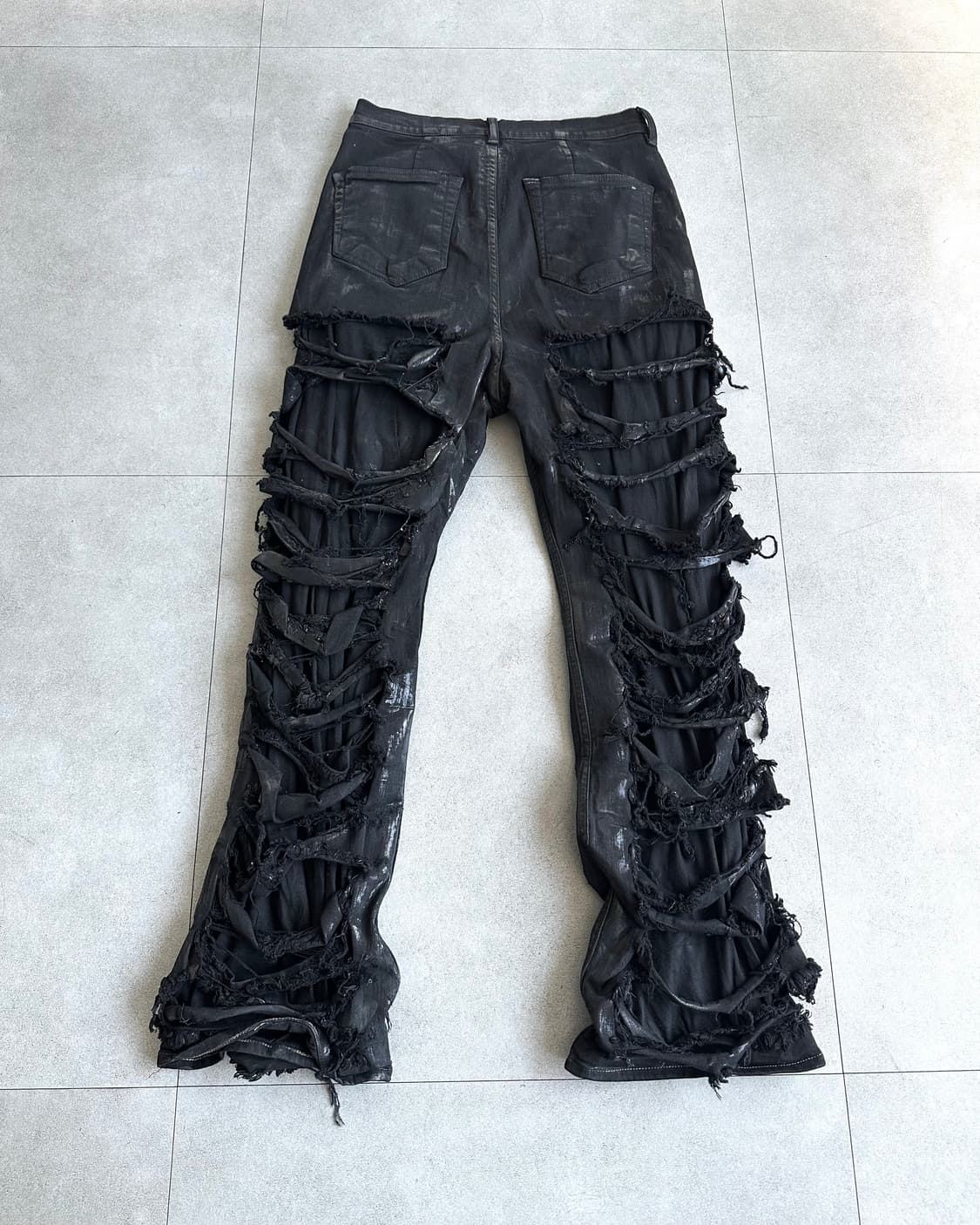 릭오웬스 디스트로이드 게스컷 왁스코팅 플레어진 상품이미지6