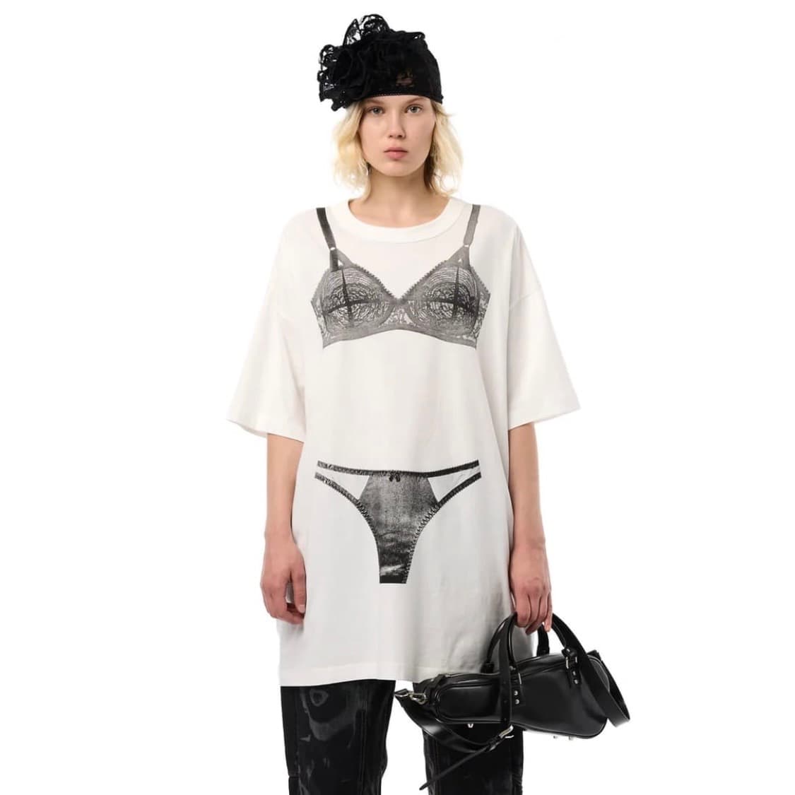 [XS,S,M]바퀘라 25fw 란제리 톨 티셔츠 상품이미지1