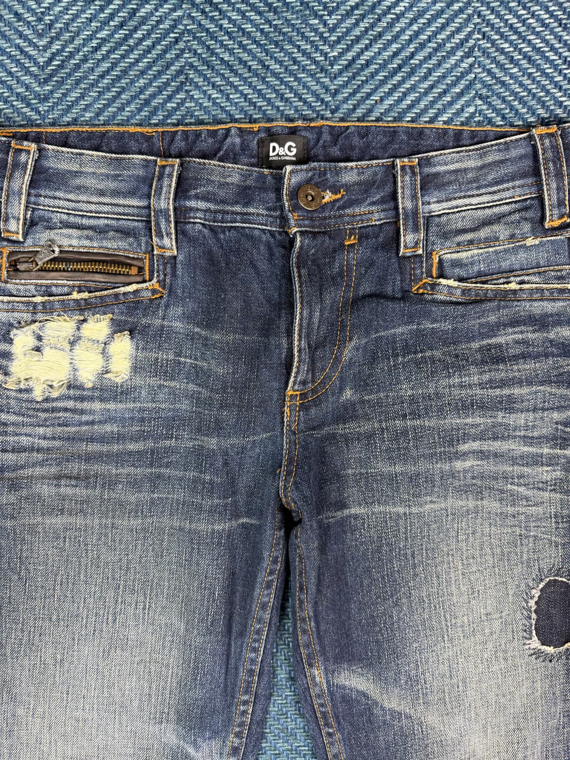 [정품] 돌체앤가바나 D&G 레더 포켓 디테일 디스트로이드 데님 상품이미지5