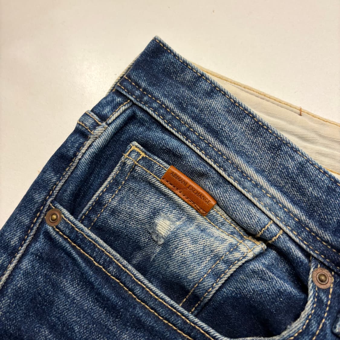 [33] 아르마니 J13 데미지 슬림 워싱 청바지 수입택 C678 상품이미지8