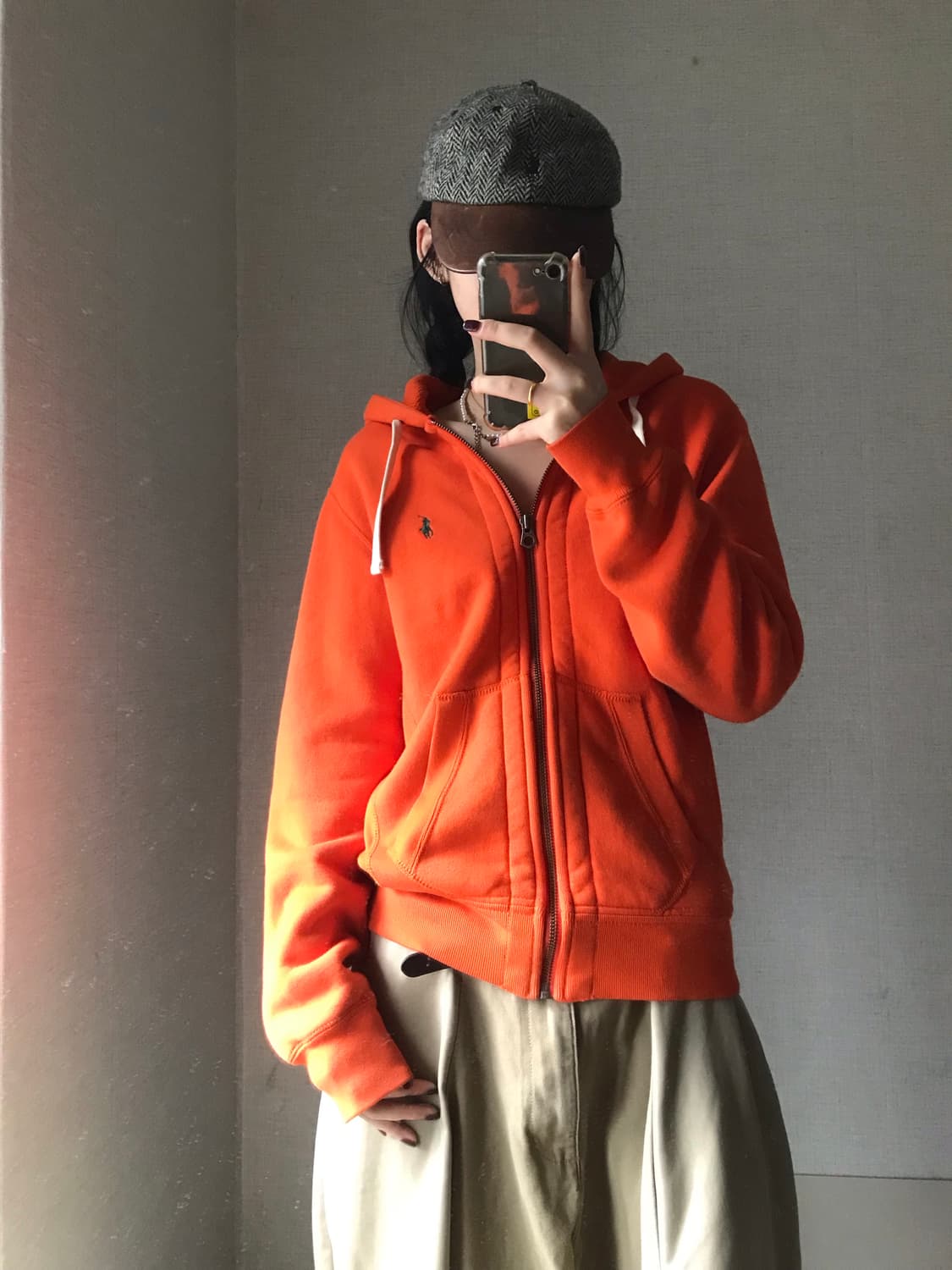 폴로 오렌지 스웻 후드집업 상품이미지2