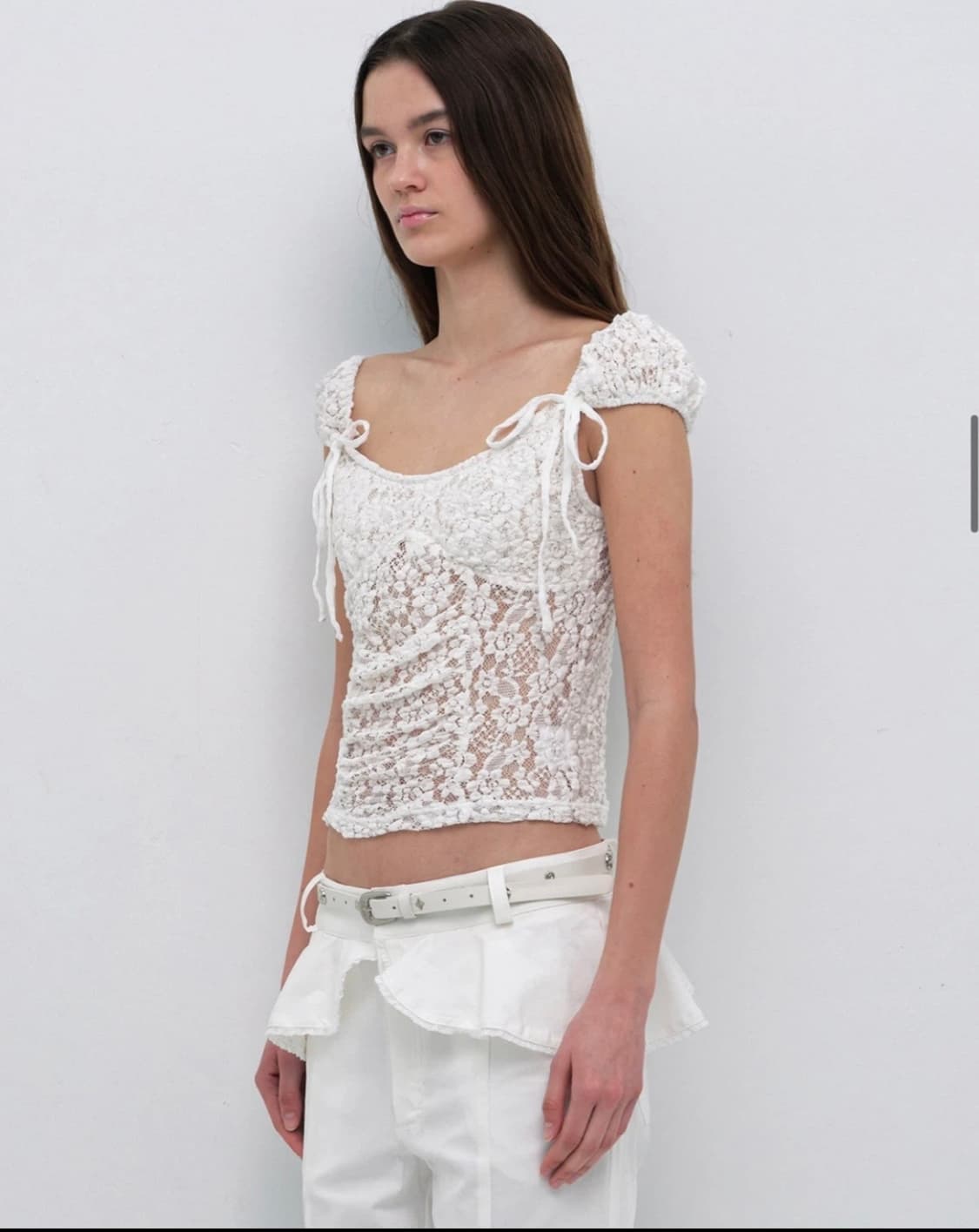CERRIC 세릭 LACE CREASE SHIRRING HALF TOP 상품이미지2