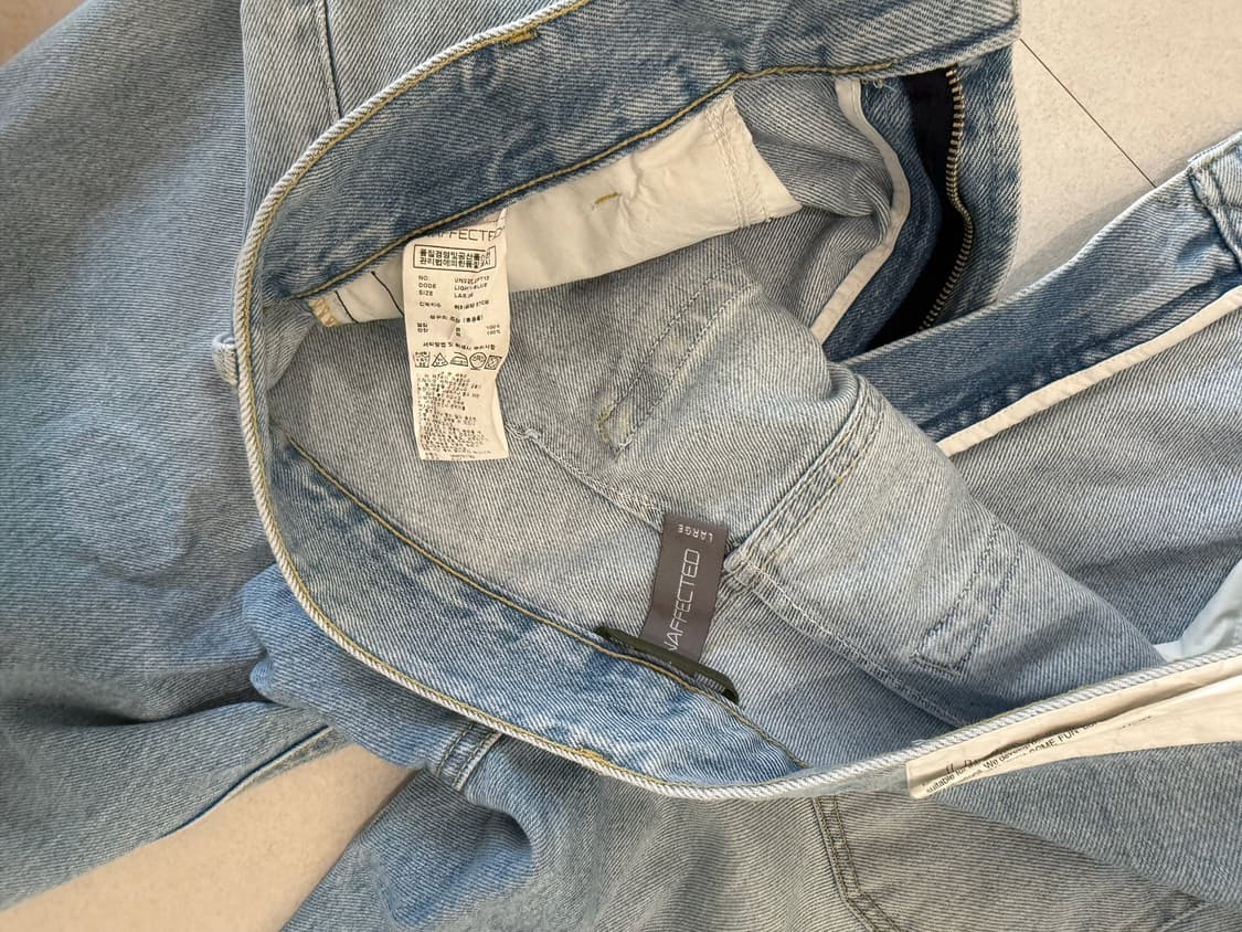 언어펙티드 원턱 연청바지 판매 상품이미지3