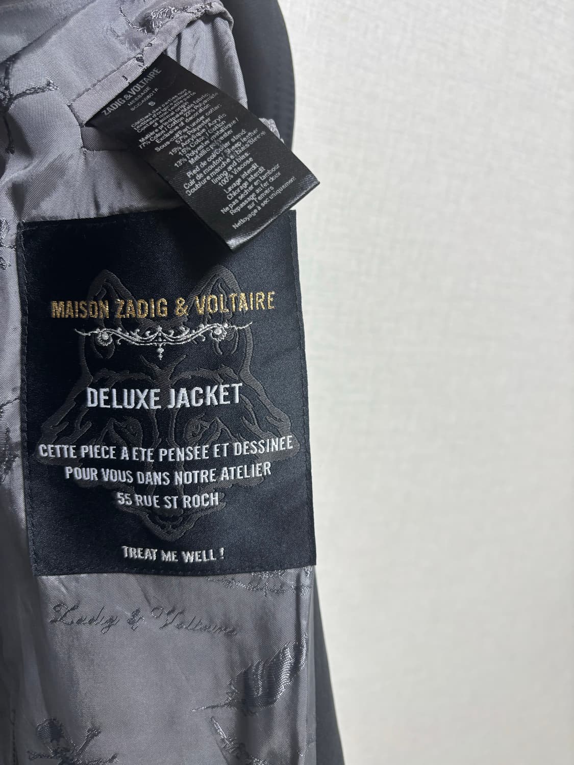 쟈딕앤볼테르 카키 프린팅 & 자수 필드 자켓 상품이미지4