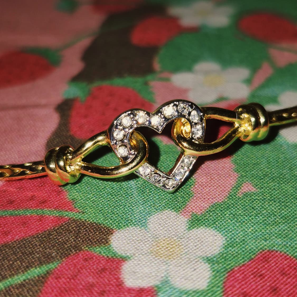 90s 꾸레쥬 하트 파베 스네이크 체인 팔찌 상품이미지7