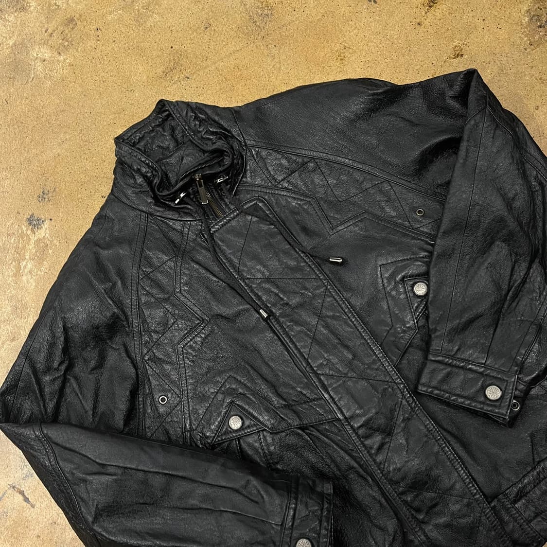 [정품/S] 윌슨레더 블랙 레더 자켓 b19 상품이미지1