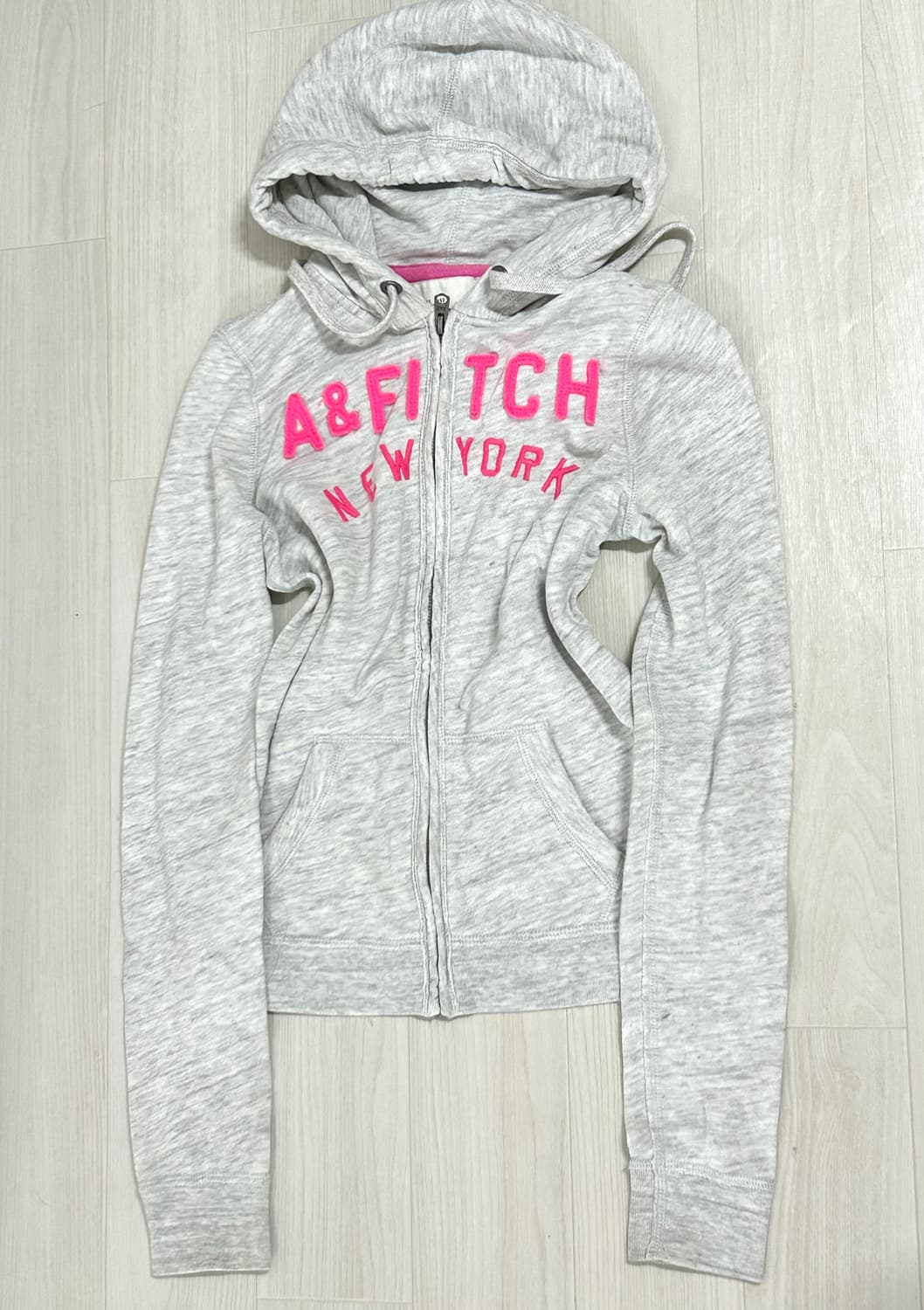 유일매물 초희귀 아베크롬비 멜란지 핑크 딱붙핏 후드집업  상품이미지1