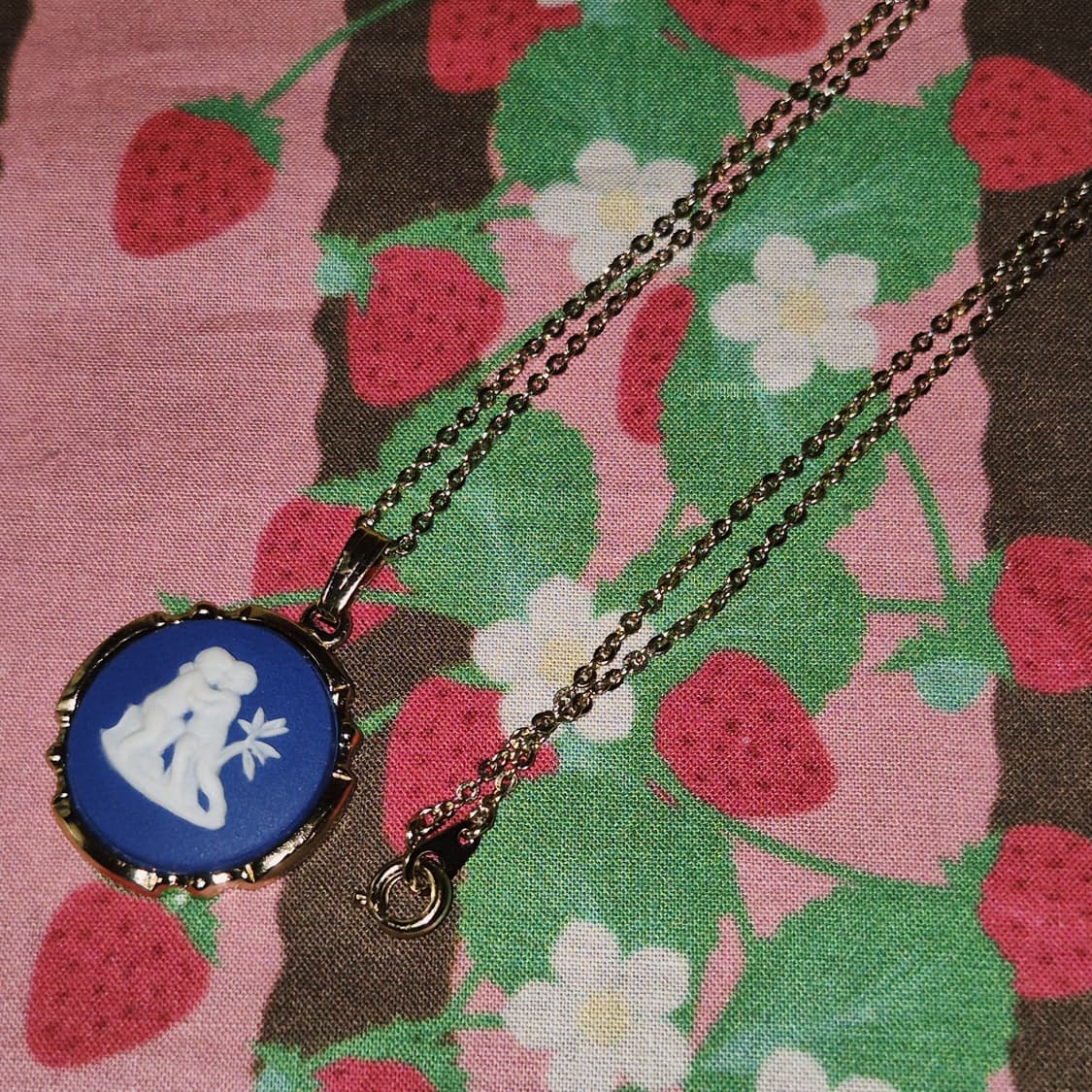 80s 영국 웨지우드 제스퍼 블루 카메오 목걸이 상품이미지9
